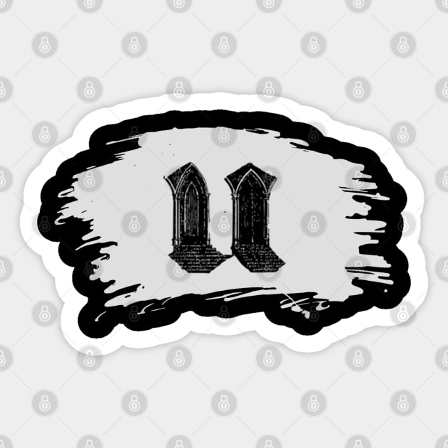 Gothic letter U – Alphabet typography Sticker by IrvinGoth Garden